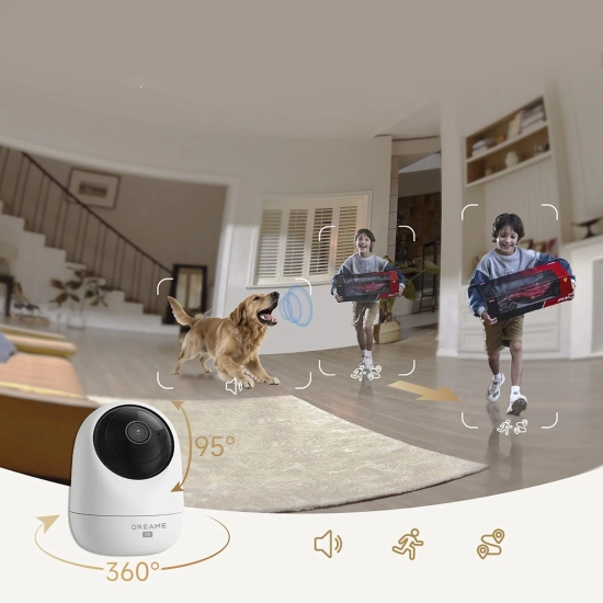 Dreame Kamera wewnętrzna do monitoringu 2K IR Wi-Fi Bluetooth - biała