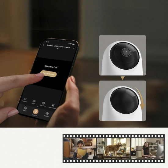 Dreame Kamera wewnętrzna do monitoringu 2K IR Wi-Fi Bluetooth - biała
