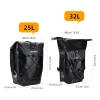 ROCKBROS Torba rowerowa wodoodporna na bagażnik regulowana 25-32L czarna