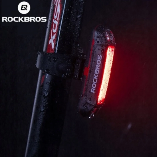 ROCKBROS Lampka rowerowa tylna pod siodełko czerwona wodoodporna USB-A