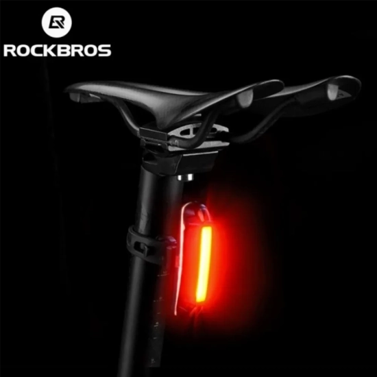 ROCKBROS Lampka rowerowa tylna pod siodełko czerwona wodoodporna USB-A