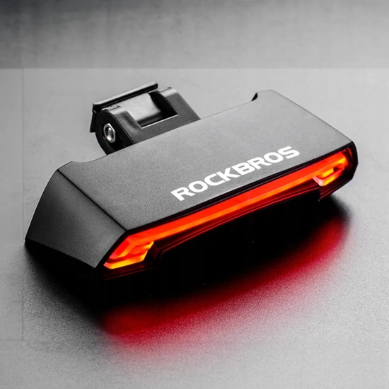 ROCKBROS Lampka rowerowa tylna z pilotem laserem i funkcją kierunkowskazów