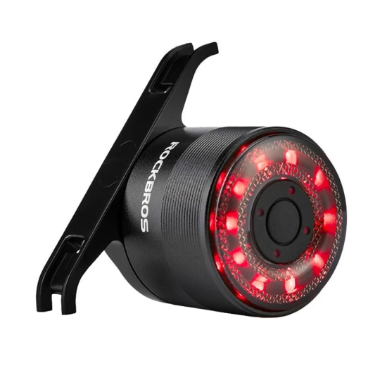 ROCKBROS Lampka rowerowa tylna Q1 7 kolorów LED Strobe + kabel USB-C