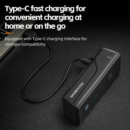 ROCKBROS Lampka rowerowa przednia 260lm + kabel USB-C 4 tryby pracy
