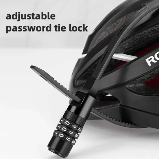 ROCKBROS Zapięcie rowerowe na kask rowerowy zamek na szyfr 0.5m - czarne