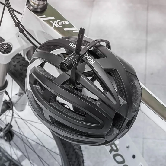 ROCKBROS Zapięcie rowerowe na kask rowerowy zamek na szyfr 0.5m - czarne