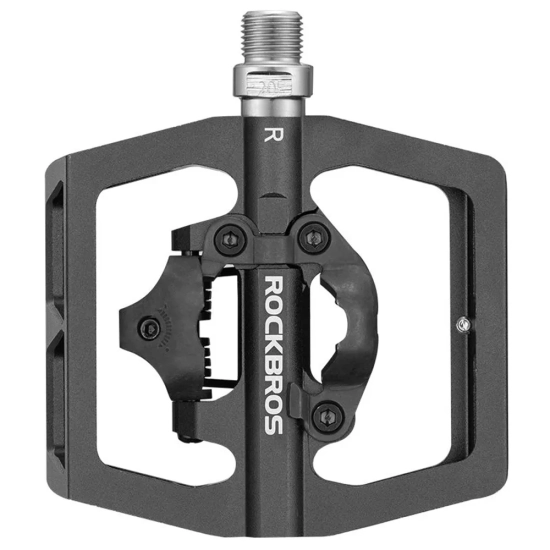 ROCKBROS Zestaw pedałów rowerowych MTB z zatrzaskami SPD Shimano - czarne