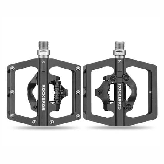 ROCKBROS Zestaw pedałów rowerowych MTB z zatrzaskami SPD Shimano - czarne