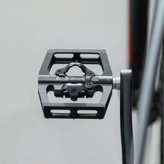 ROCKBROS Zestaw pedałów rowerowych MTB z zatrzaskami SPD Shimano - czarne