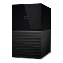 Czarny zewnętrzny dysk WD My Book Duo 16 TB, model WDBFBE0160JBK-EESN. Czarny zewnętrzny dysk WD My Book Duo 16 TB, model WDBFBE0160JBK-EESN.
