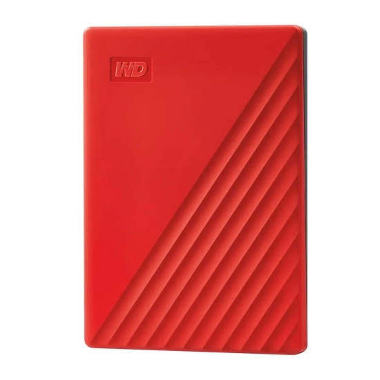 Zewnętrzny dysk HDD Western Digital My Passport 4 TB w kolorze czerwony, model WDBPKJ0040BRD-WESN.