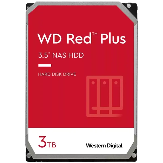 Wewnętrzny dysk HDD Western Digital WD Red Plus 3 TB, model WD30EFPX.