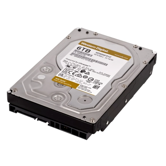 Wewnętrzny dysk HDD Western Digital WD Gold 6 TB, model WD6004FRYZ.
