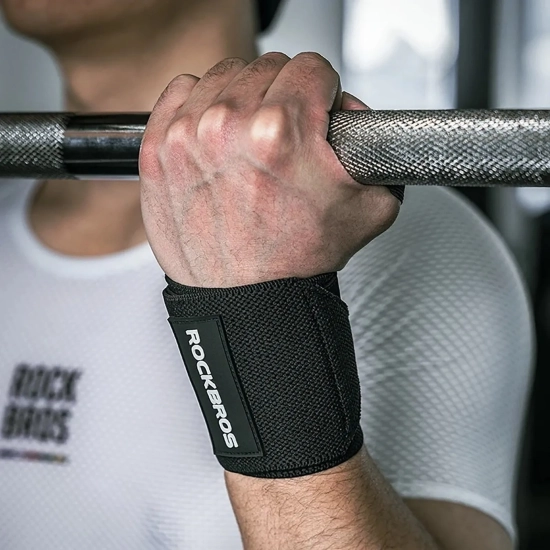 ROCKBROS Opaska sportowa stabilizująca na nadgarstek czarna - 2 szt.