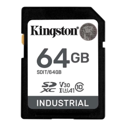 Karta pamięci Kingston Industrial 64 GB SDXC, model SDIT/64GB.
