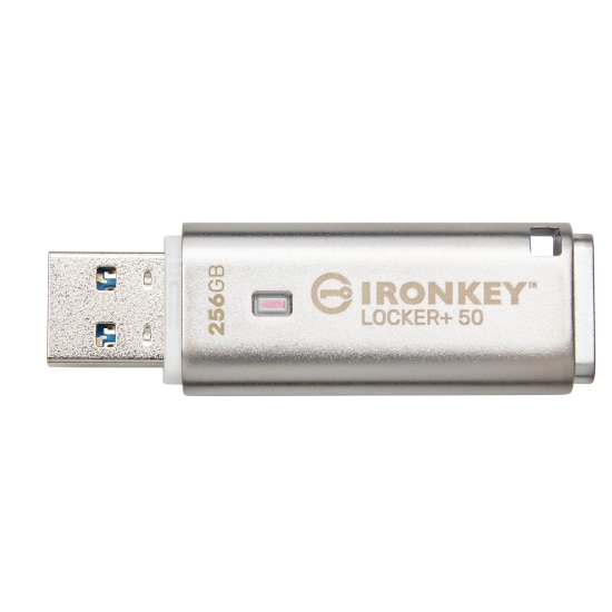 Pendrive Kingston IronKey Locker Plus 50 256 GB AES-256 – widok dokładnego wariantu IKLP50/256GB.