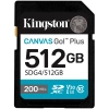 Karta pamięci Kingston Canvas Go Plus Gen4 512 GB, format SDXC, model SDG4/512GB, kolor czarny.