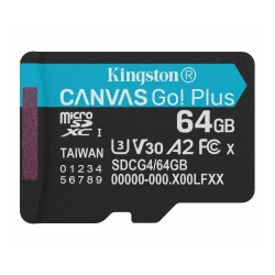 Karta pamięci Kingston Canvas Go! Plus Gen4 64 GB microSDXC, model SDCG4/64GBSP.