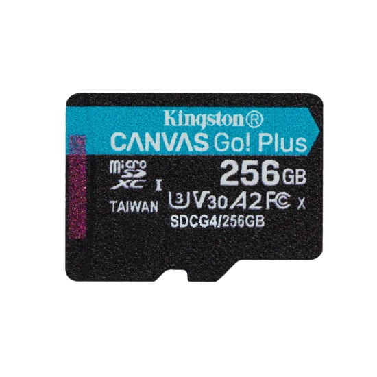 Karta pamięci Kingston Canvas Go! Plus Gen4 256 GB microSDXC, model SDCG4/256GBSP.