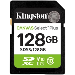 Karta pamięci Kingston Canvas Select Plus Gen3 128 GB SDXC, model SDS3/128GB.