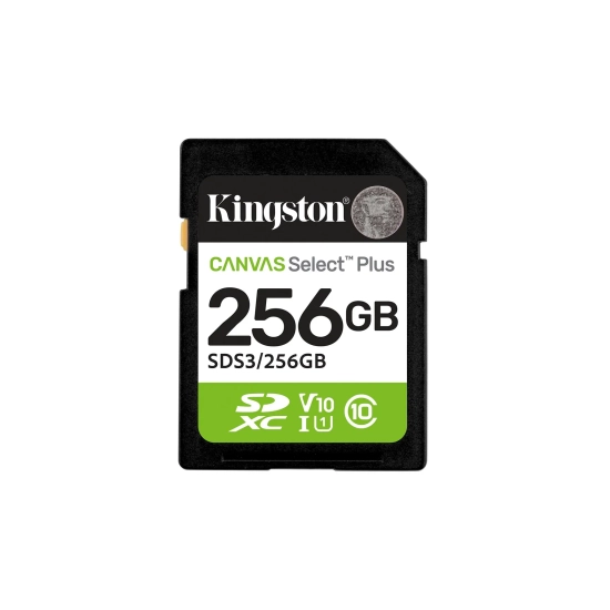 Karta pamięci Kingston Canvas Select Plus Gen3 256 GB SDXC, model SDS3/256GB.