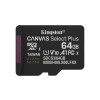 Karta pamięci microSDXC Kingston Canvas Select Plus 64 GB, wariant SDCS3/64GB, z adapterem SD.