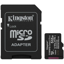 Karta pamięci Kingston Canvas Select Plus Gen3 512 GB, format microSDXC, model SDCS3/512GB, kolor czarny.