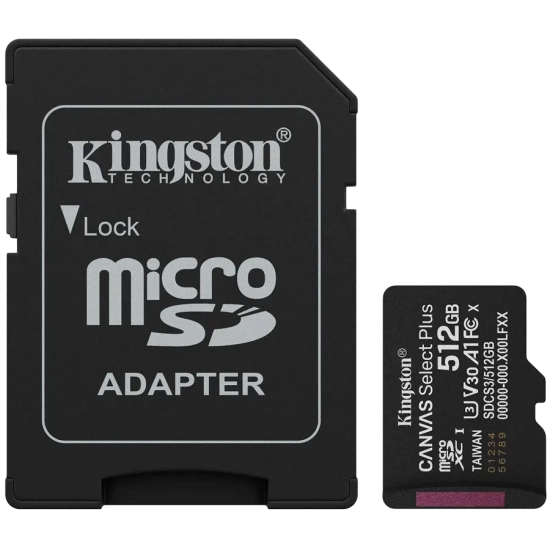 Karta microSD Kingston Canvas Select Plus SDCS3/512GB 512 GB z adapterem