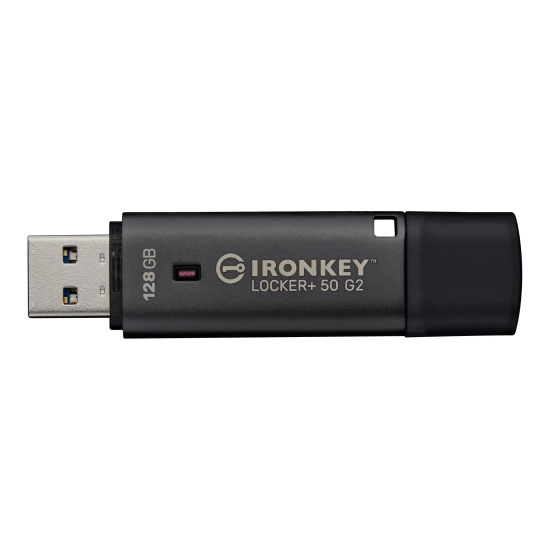 Pendrive Kingston IronKey Locker Plus 50 G2 128 GB AES-256 – widok dokładnego wariantu IKLP50G2/128GB.