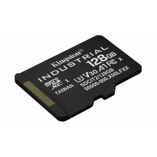 Karta pamięci Kingston Industrial 128 GB, format microSDXC, model SDCIT2/128GB, kolor czarny.