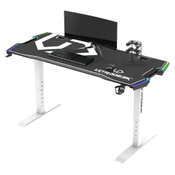 Biurko gamingowe Ultradesk FORCE SNOW - białe, 166 × 70 cm UDESK-FO-WW