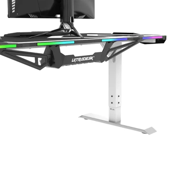 Biurko gamingowe Ultradesk FORCE SNOW - białe, 166 × 70 cm UDESK-FO-WW