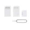 HURTEL Zestaw adapterów do kart nano micro SIM Noosy + kluczyk biały