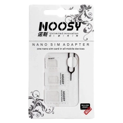 Adaptery kart SIM Noosy 4w1 z kluczykiem białe