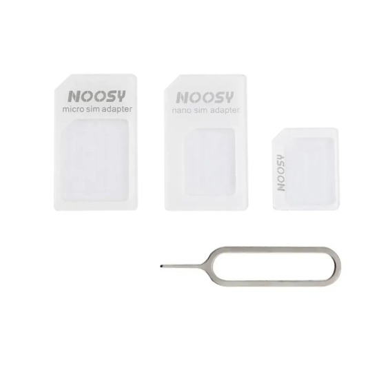 Adaptery kart SIM Noosy 4w1 z kluczykiem białe