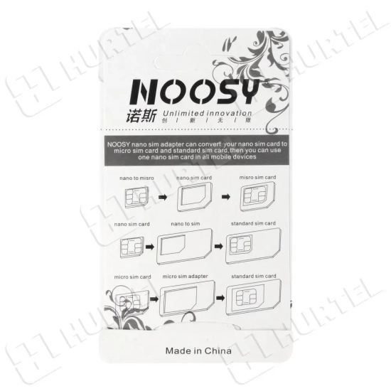 Adaptery kart SIM Noosy 4w1 z kluczykiem białe