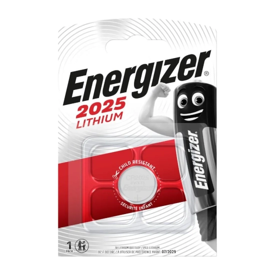Energizer CR2025 bateria litowa guzikowa 3 V — produkt na białym tle