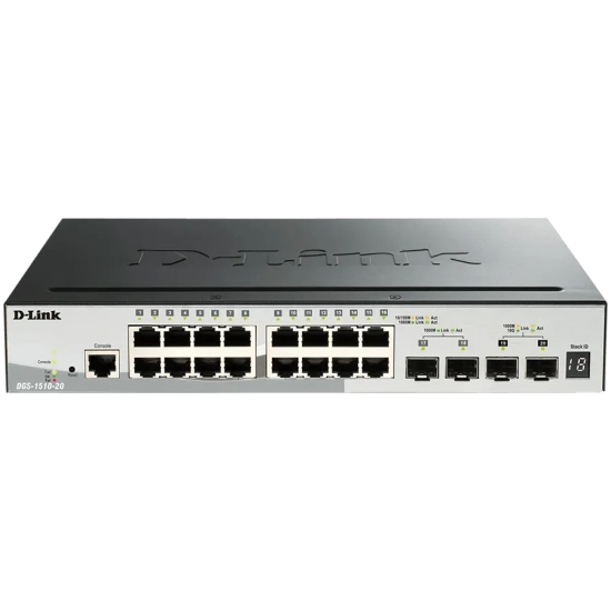 Switch zarządzalny D-Link DGS-1510-20/E 16×GbE 2×SFP+ 10G
