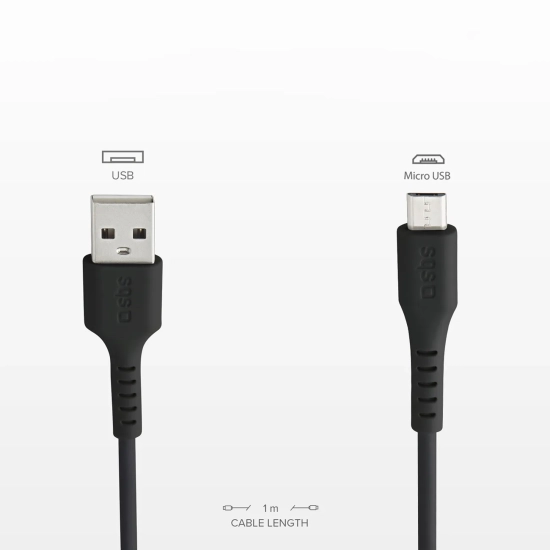 SBS Kabel przewód USB-A - Micro-USB 1m - czarny