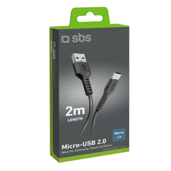SBS Kabel przewód USB-A - Micro-USB 2m - czarny