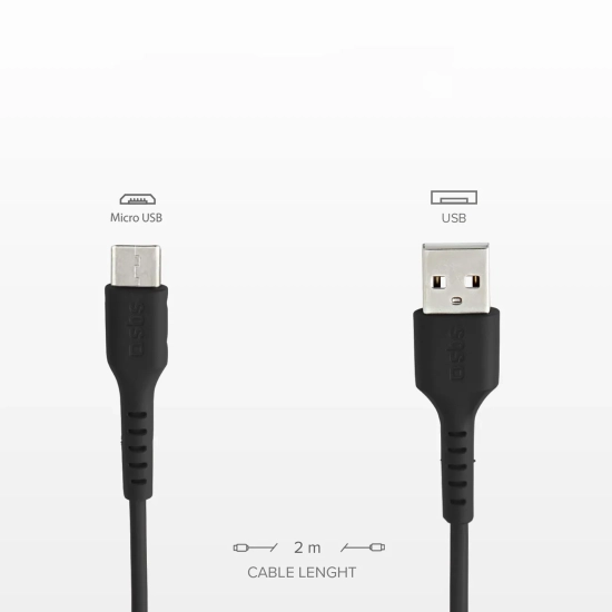 SBS Kabel przewód USB-A - Micro-USB 2m - czarny