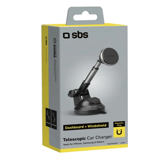 SBS Uchwyt samochodowy na smartfona teleskopowy MagSafe - czarny