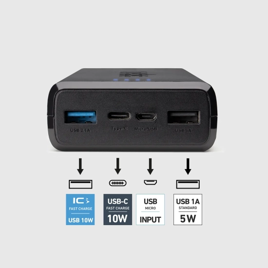 SBS Powerbank 20000 mAh USB-A USB-C - czarny