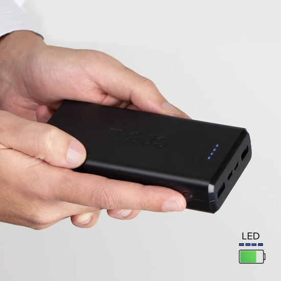SBS Powerbank 20000 mAh USB-A USB-C - czarny