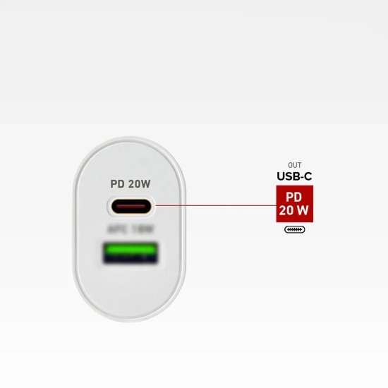 SBS Ładowarka sieciowa Power Delivery USB-A USB-C 20W - biała