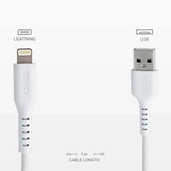 SBS Kabel przewód USB-A - iPhone Lightning - biały