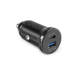 SBS Ładowarka samochodowa Power Delivery USB-A USB-C 25W - czarna
