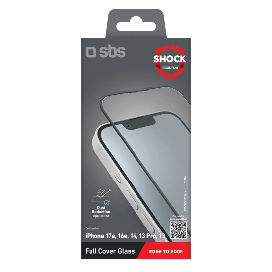 SBS Szkło hartowane na iPhone 13/13 Pro/14/16e/17e Full Cover