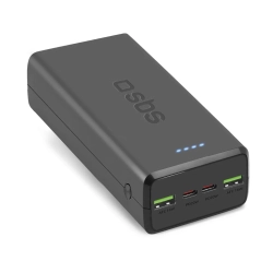 SBS Powerbank 30000 mAh USB-C USB-A - czarny