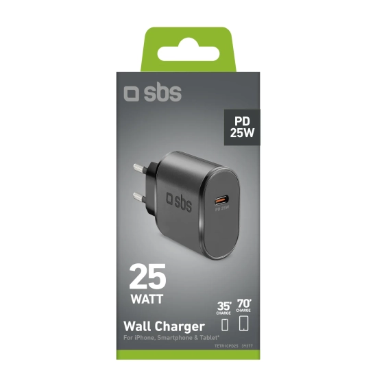 SBS Ładowarka sieciowa Power Delivery USB-C 25W - czarna